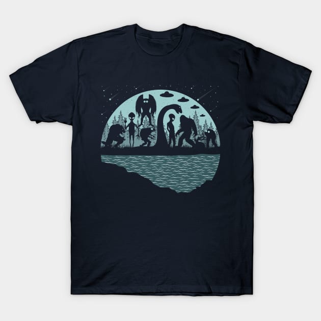 Cryptid Creatures T-Shirt by Tesszero